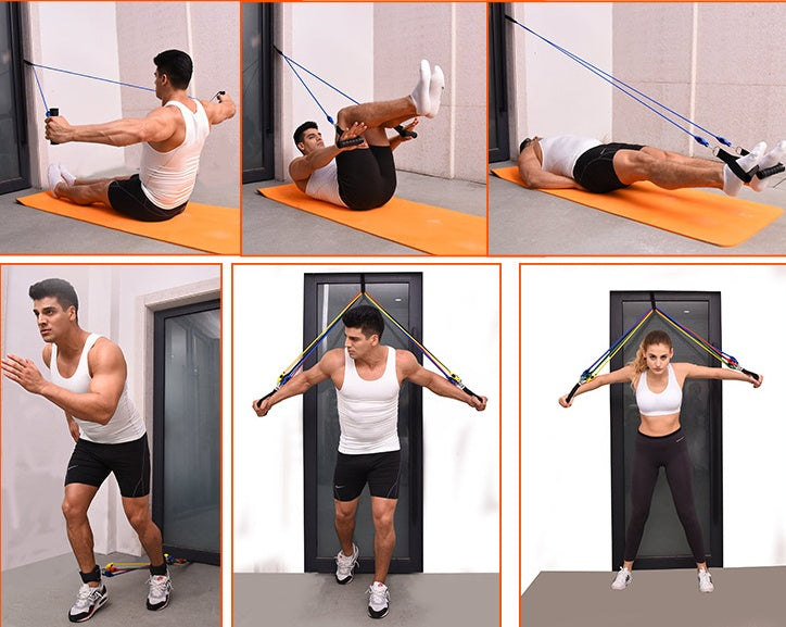 Amatzy portable resistance bands set with handles for home workouts